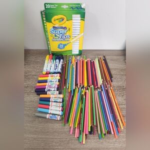 Crayola Pip-Squeaks, Super Tips & Flip-Top Washable Markers, Colored Pencils Lot
